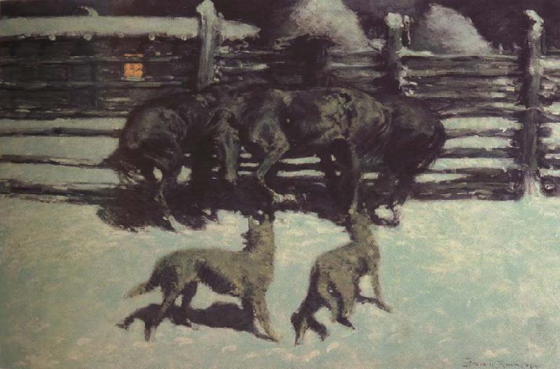 Frederic Remington The Call for Help (mk43) France oil painting art